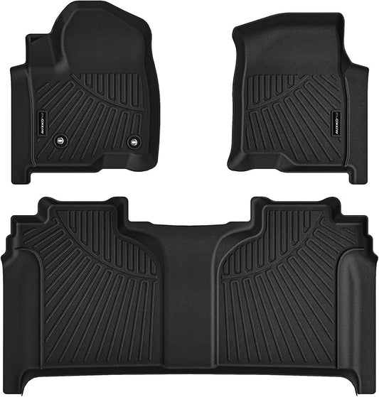 AUXKO All Weather Floor Mats Fit for 2019-2026 Chevrolet Silverado 1500 & GMC Sierra 1500 & 2020-2026 Chevy Silverado/GMC Sierra 2500HD/3500HD Crewcab with Front Bucket Seat Rear Underseat Storage