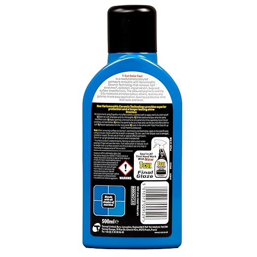 T-Cut Midnight Blue Scratch Remover Color Fast Paintwork Restorer Car Polish, 13 Colors Available, 17 Fl Oz
