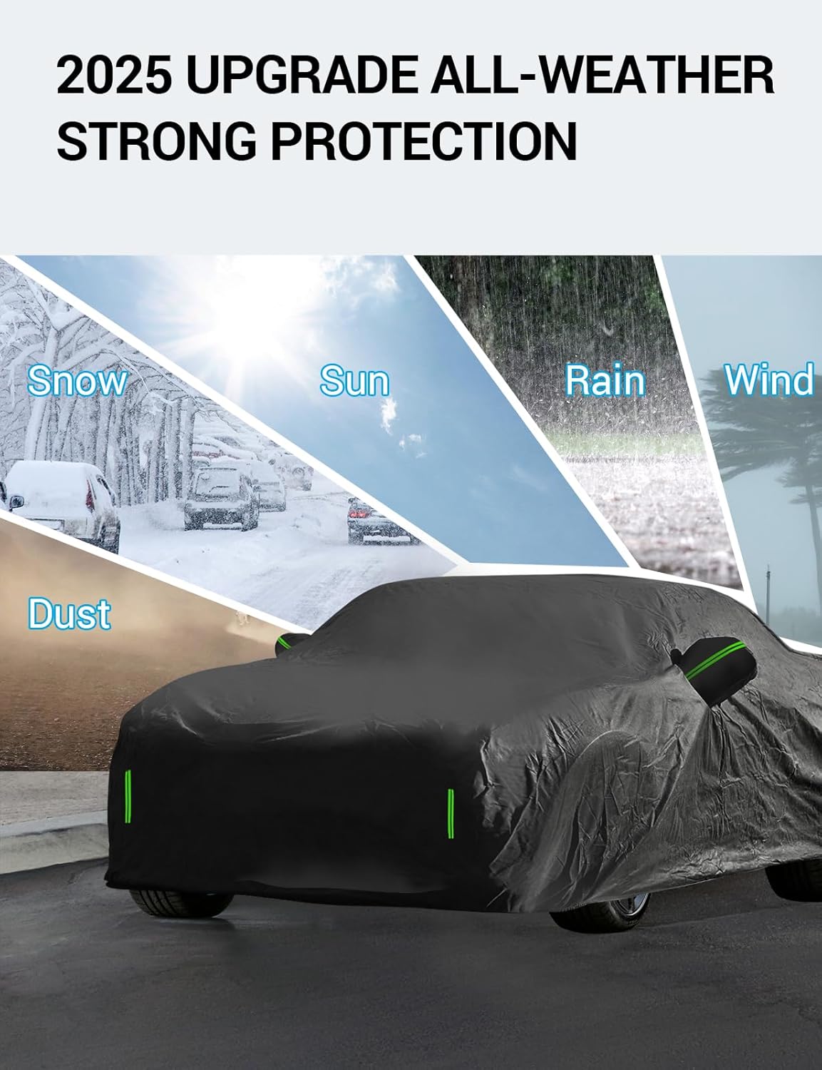 Proadsy 2025 Upgrade Car Cover Custom Fit for Subaru WRX 2008-2025, Waterproof All Weather for Automobiles, Full Exterior Cover Rain Snow Sun Protector Indoor Outdoor Car Cover