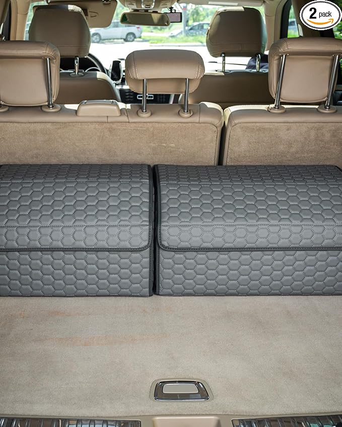 Owleys Car Tote Bundle - For Jeep Trunk Organizer Set - Gray Interior Accessories (Gray 21.6" + 17.7")