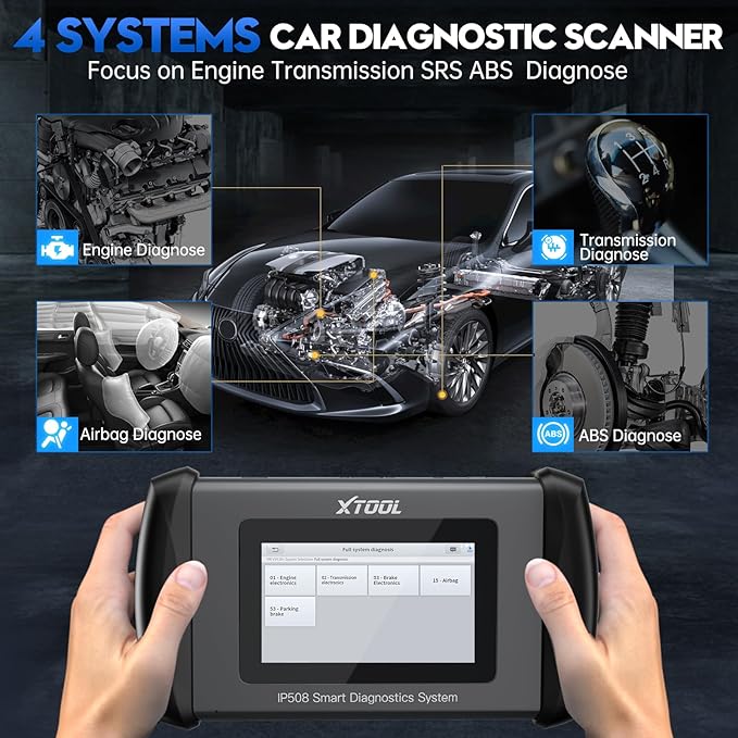 OBD2 Scanner XTOOL IP508 Scan Tool with 9 Reset Services, Oil/BMS Reset, Throttle, Code Reader for Cars and Trucks, Diagnostics Scanner for ABS Bleed, Injector Coding EPB, Engine, Lifetime Update