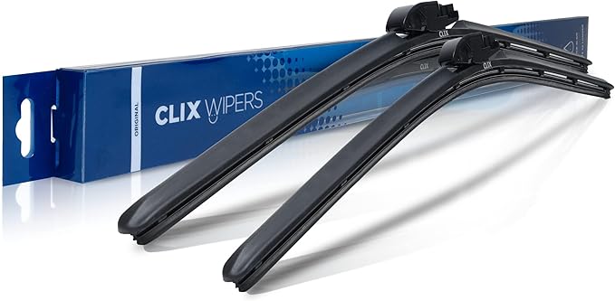 ClixWipers 32" + 32" High Performance Premium Automotive Replacement Windshield Wiper Blades, Passenger and Driver Side Wiper Blade Designed For All Weather & Winter Conditions (Set of 2)