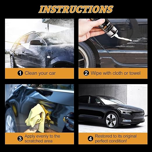 Scratch Remover for Vehicles, New Car Scratch Remover for Deep Scratches, Car Scratch Repair Paste, Cars Paint Scratch Repair Polishing Wax with Wipe & Sponge for Cars Vehicles Deep Scratches (2 PCS)