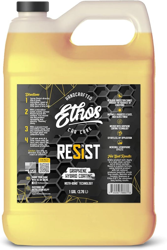 RESIST Graphene Spray Coating - UV Ceramic Coating for Cars - 2-in-1 Hybrid Formula Ceramic Spray Coating for Cars for Incredibly Slick, Glossy Finish - Graphene Ceramic Coating Protection for Car