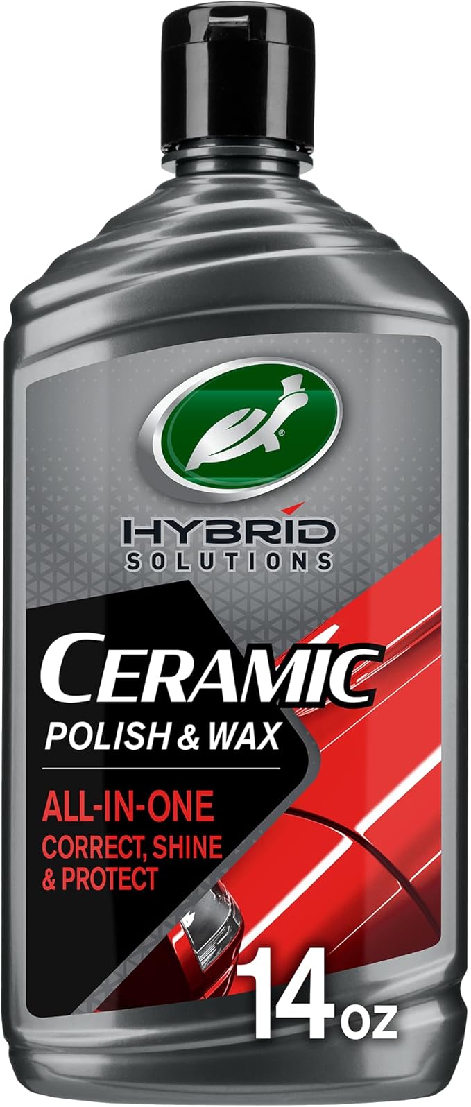 Turtle Wax 53412 Hybrid Solutions Ceramic Polish and Wax, Removes Car Scratches and Swirl Marks, Provides Water Repellency, Protection, and Shine, Hand or Machine Application, 14 oz. (Pack of 1)