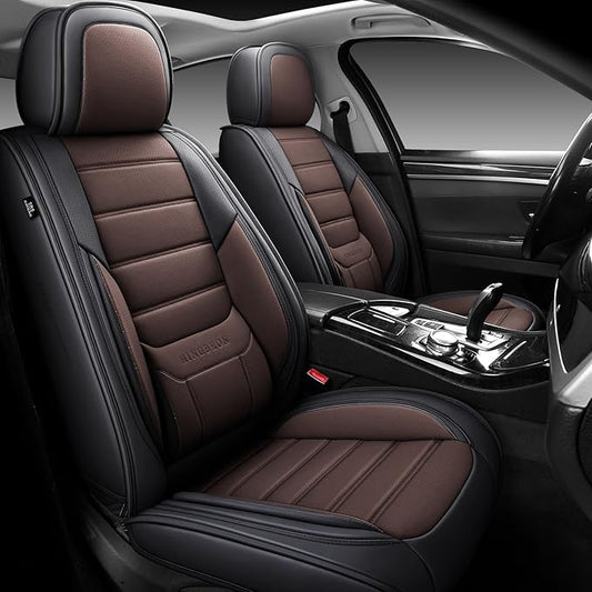 Seat Covers, Car Seat Covers Front Seats, Car Seat Cover, Car Seat Protector Waterproof, Car Seat Cushion Nappa Leather, Brwon Seat Covers Carseat Cover Universal Fit for Most Cars