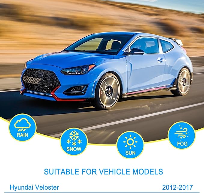 CJPPPZIW® Windshield Wipers-26"+18"+9" Replacement for 2012 2013 2014 2015 2016 2017 Hyundai Veloster Premium All-Season Front and Rear Wiper Blades,Original Factory Quality(Pack of 3)