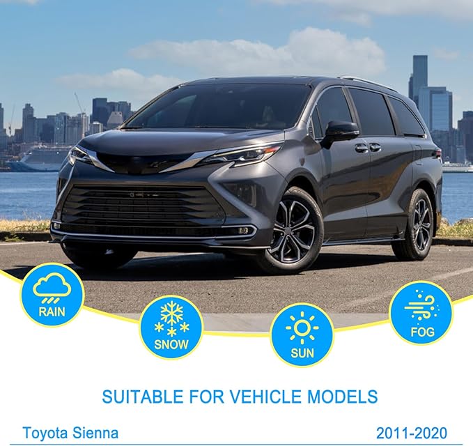 CJPPPZIW® Windshield Wipers-28"+20"+16" Replacement for 2011-2020 Toyota Sienna Premium All-Season Front and Rear Wiper Blades,Original Factory Quality(Pack of 3)