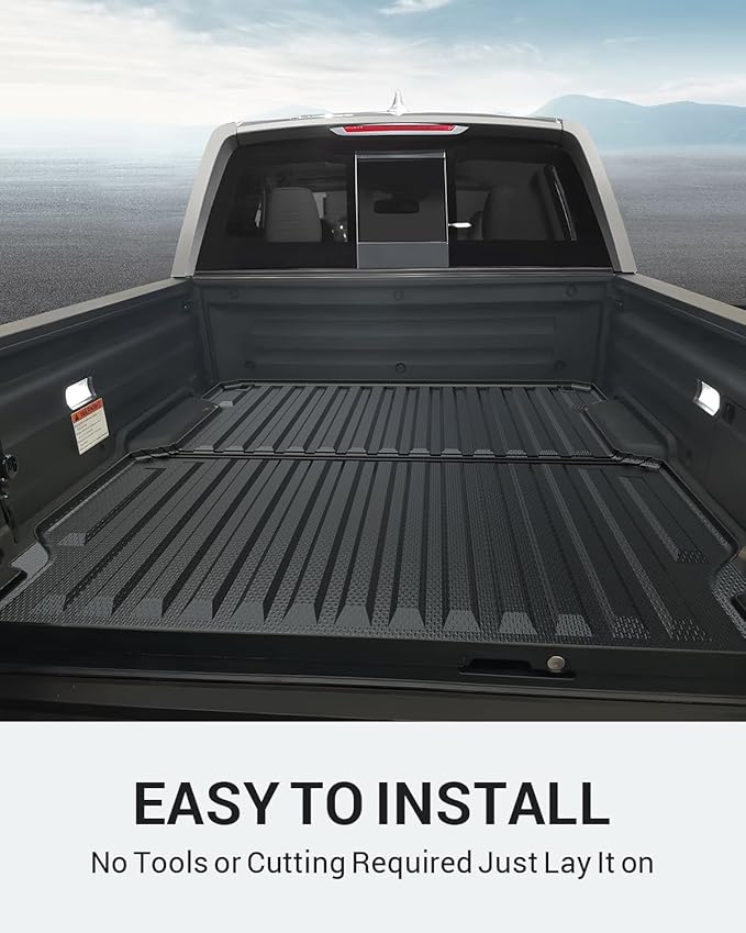 Ecarzo 2025 Upgraded Bed Mat Compatible with 2017-2024 2025 Honda Ridgeline Accessories 5.3FT Bed Liner TPE Cargo Mats Heavy Duty Rear Trunk Mat All Weather Protection