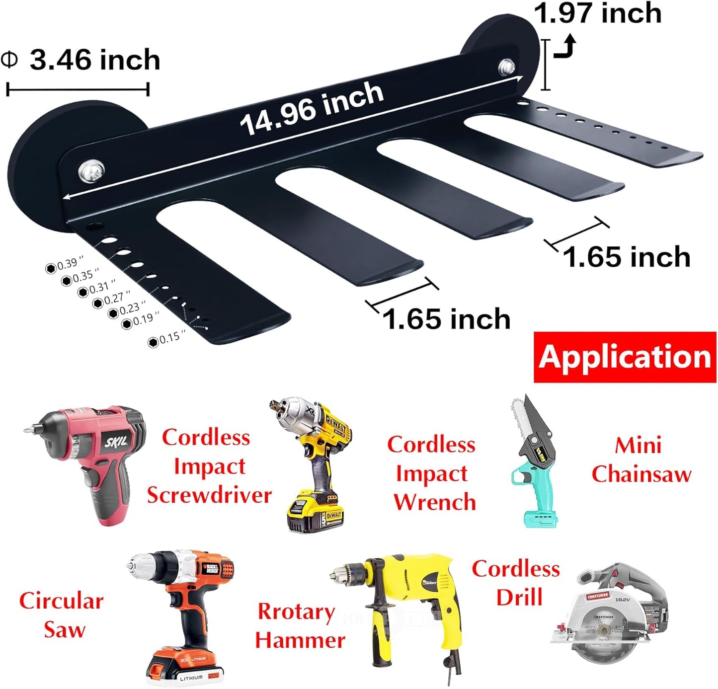 MUTUACTOR Power Tool Organizers and Storage Garage Drill Drivers Shelves Magnetic Mount 4 Slots,Heavy Duty Magnetic Racks and Shelving Utility Storage Holder for Garage Warehouse