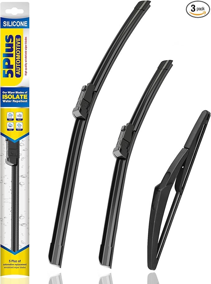 5 PLUS® Silicone Windshield Wipers Replacement for 2022-2024 Nissan Pathfinder Wiper Blades(Set of 3),Automotive Replacement Windshield Wiper Blades For My Car-26"/19"/10"