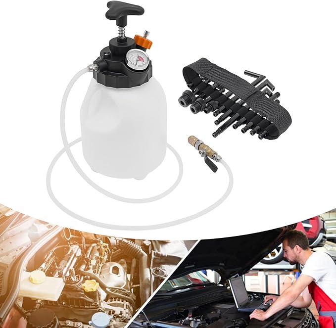 3L Manual Transmission Fluid Pump Tool with 12 Adapters, Universal ATF Filler System & Transfer Pump for Ford BMW Honda Nissan VW Audi - Oil Coolant Brake Fluid Change Kit, Leak-Proof Design