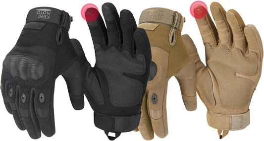 KEMIMOTO Tactical Gloves for Men, Touchscreen Motorcycle Gloves with Hard Shell & Palm Padding for Sports Motorcycle Cycling Tactical Airsoft Paintball Hunting Hiking Camping Climbing