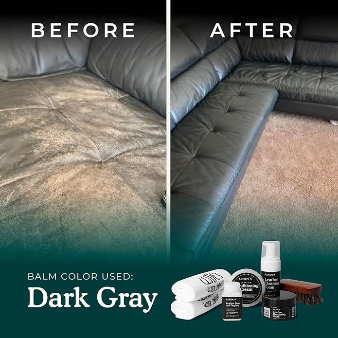 Clyde's™ 4-Step Leather Recoloring Kit | Includes Brush and Lint-Free Towels | Cleans, Restores, and Protects Your Leather