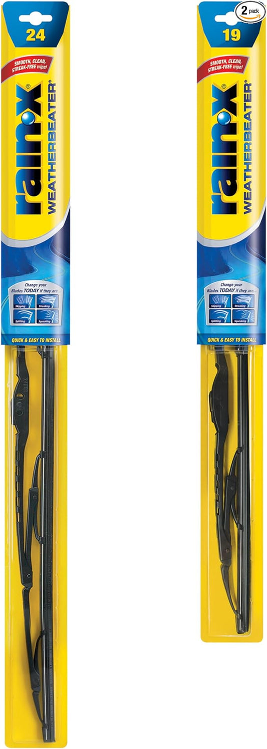 Rain-X 820144 WeatherBeater Wiper Blades, 24" and 19" Windshield Wipers (Pack Of 2), Automotive Replacement Windshield Wiper Blades That Meet Or Exceed OEM Quality And Durability Standards