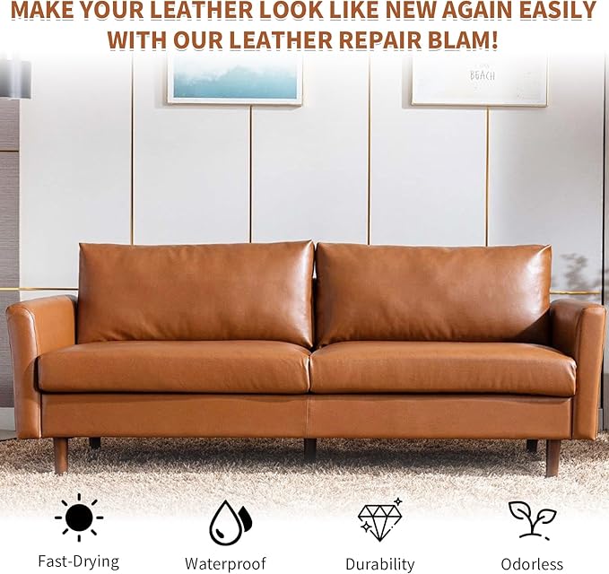 Light Brown Leather Recoloring Balm,Leather Couch Scratch/Stain Remover,Leather Repair kit for Vinyl Furniture and Car Interior,Leather Dye Paint for Scratched and Faded Leather Couches