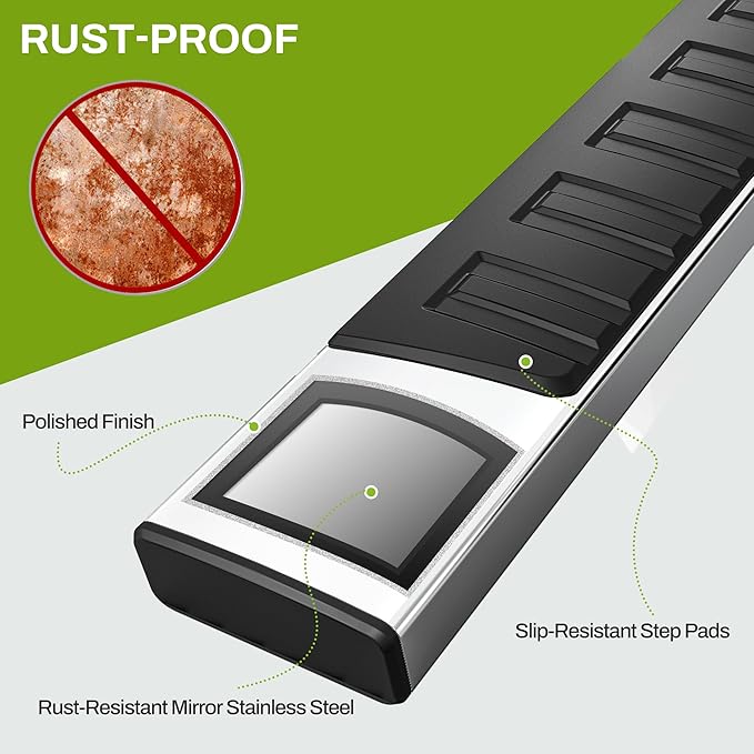 AUTOSAVER88 Running Boards Compatible with 2009-2018 Dodge Ram 1500 Crew Cab, 2019-2024 1500 Classic, 2010-2025 Ram 2500/3500, Stainless Steel Side Step Nerf Bars Side Bars