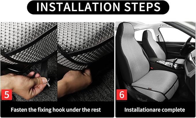 Auto Newer Car Seat Cover,Breathable Front Car Seat Cushion,Comfortable Car Seat Protector,Anti-Slip Full Wrap Driver Car Seat Protector with Storage Pocket,Universal All Seasons(Gray,2PCS)