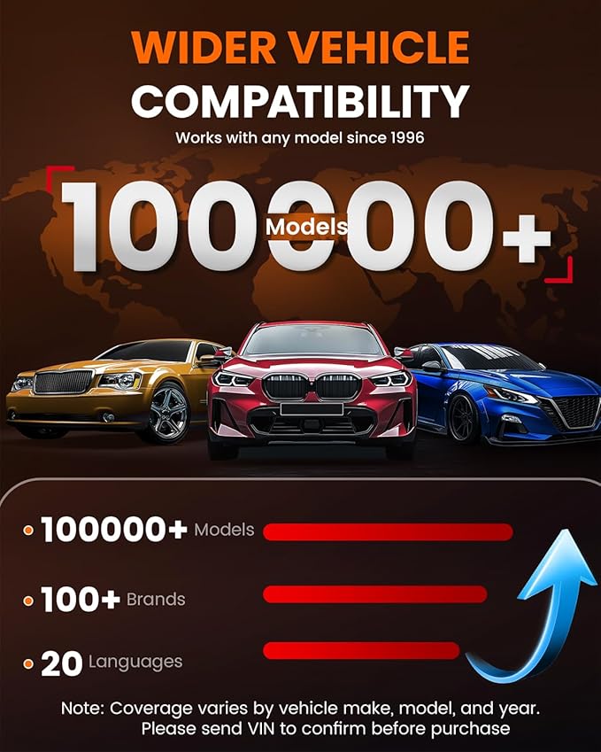 ANCEL DS200 Full System OBD2 Scanner with 15+ Reset Services - Oil/BMS/Brake Reset, DPF Regen, Injector Coding, ABS Bleeding, Free Lifetime Updates, Online Customer Service