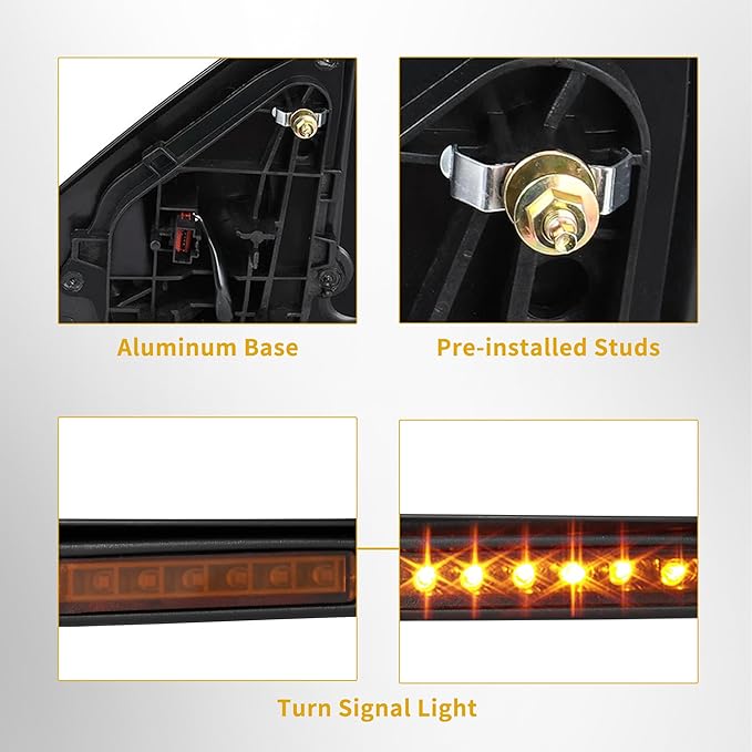 DWVO Left Driver Side Mirror Compatible with 2007 2008 2009 2010 2011 2012 2013 2014 Ford F150, Door Mirror with Power Heated Manual Folding, Turn Signal Towing Mirrors