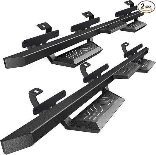 PZ Side Steps Running Boards Compatible with 2008-2018 Jeep Wrangler JK 4 Doors, Black Heavy Duty Carbon Steel Side Step Rails Nerf Bars