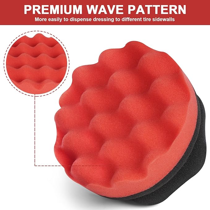 2 Pack Large Tire Shine Applicator Pad, Tire Hex Grip Applicator, Tire Shine Car Detailing Foam Sponge Tool, Reusable Car Cleaning Supplies After Car Wash Tire Cleaner for Applying Tire Shine