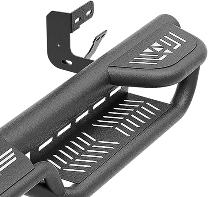 CrewCab Three Raised Steps Running Boards Compatible with 2009-2018 Dodge Ram 1500, 2019-2024 1500 Classic, 2010-2025 Ram 2500 & 3500 CrewCab Side Steps, Bolt-on Nerf Bar, Black