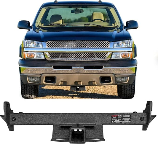 GNG Class 3 Trailer Hitch,2 inch Hitch Receiver,Compatible with Chevrolet Silverado, Suburban, GMC Sierra, Yukon XL, Fascia Trimming Textured Towing Hitch,Steel,Black