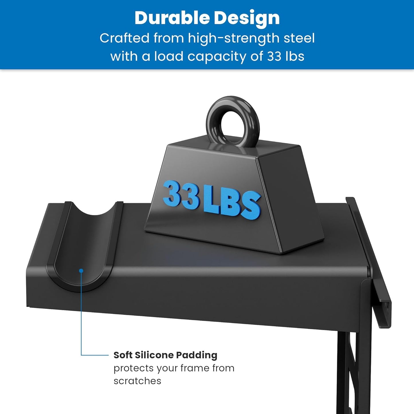 Mount-It! Bike Wall Mount Rack with Shelf and Hooks, Horizontal Indoor Bike Rack Garage Home, Space Saving Wall Mounted Hanger for a Single Road, Mountain or Other Bicycle with Extra Storage, Black