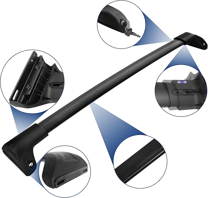 220lbs Roof Rack Crossbars Fit for 2018-2025 Expedition/Max,2018-2024 Navigator, Lockable Aluminum Heavy Duty Cross Bars Rooftop Luggage Kayaks Bicycles Snowboard Canoe Carrier Cargo Bag