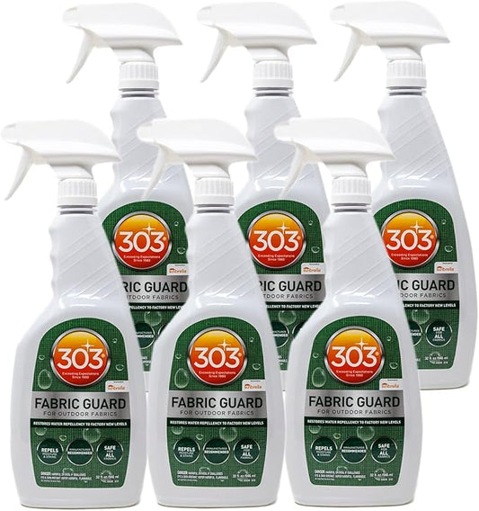 303 Products Fabric Guard – Water Repellent & Stain Shielding Fabric Spray, Safe for All Outdoor Upholstery, Easy to Use, Manufacturer Recommended Protectant Spray, 32oz (6 Pack)