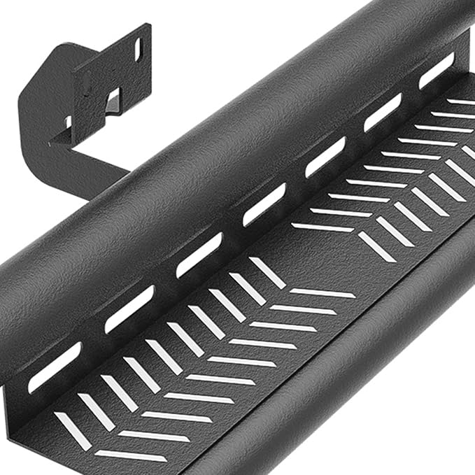 Crew Cab Running Boards Side Steps Compatible with 2009-2014 Ford F150 F-150 SuperCrew Cab Super Duty, Two Stairs Design Side Rail Nerf Bar Rock Sliders (4 Full Size Doors, Star Logo)