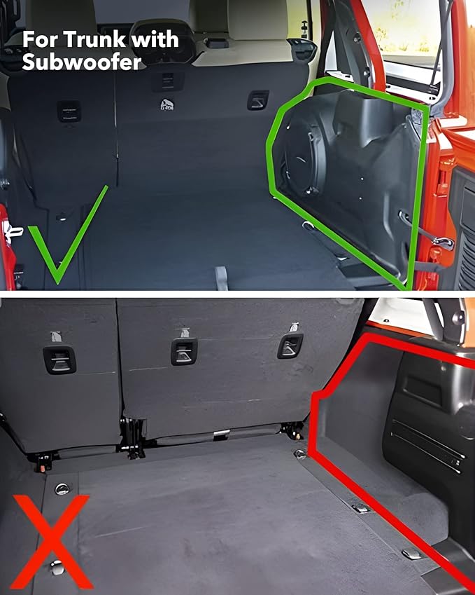 3W Floor Mats&Cargo Liner Compatible for Jeep Wrangler JL 2018-2024 2025 Unlimited 4-Door with Subwoofer (Non JK or 4XE) All-Weather TPE Floor Liner for 1st, 2nd Row and Trunk Full Set Car Mats,Black