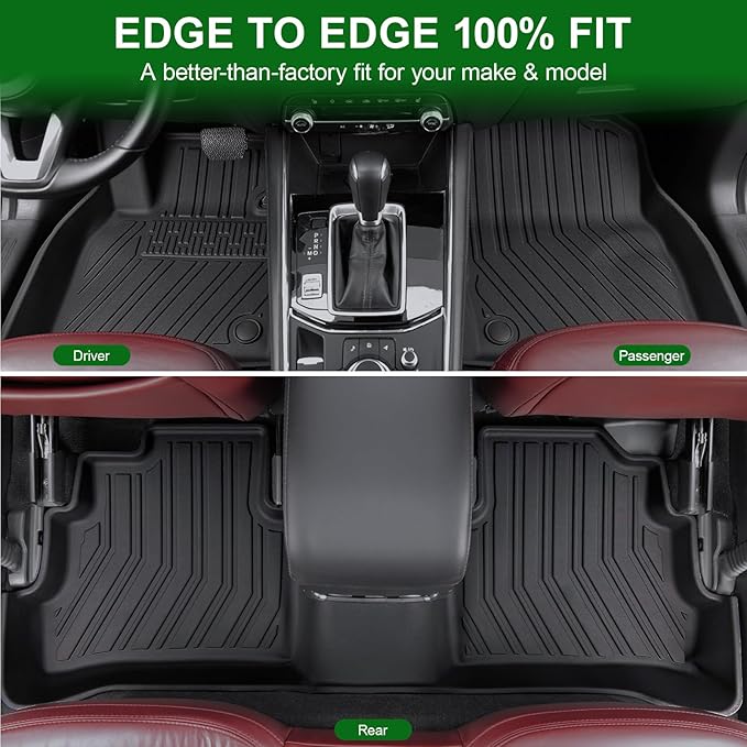 Floor Mats for 2017-2025 Mazda CX-5, TPE All Weather Protection Custom Fit Floor Liners Door Sill Guards for Mazda CX5 Accessories 2024 2025