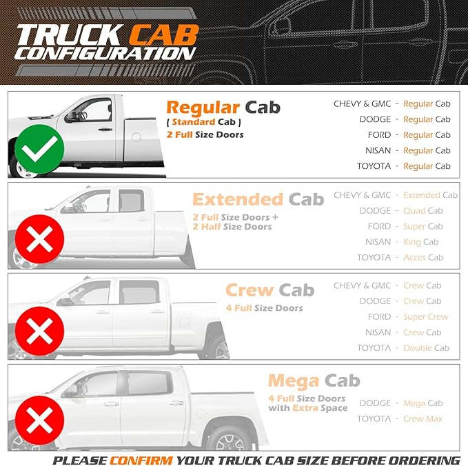 M-Auto 6" Running Boards Side Step Bars Compatible with 2019-2025 Chevy Silverado GMC Sierra 1500 2500HD 3500HD Regular Cab, Aluminum Side Step Nerf Bars, Powdercoated Black