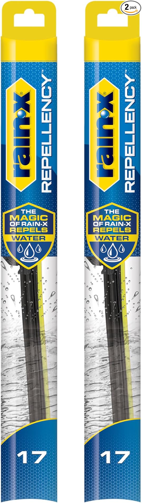 Rain-X 810359 Repellency Water Repellent Wiper Blades, 17" Windshield Wipers (Pack of 2) New & Improved Version of Latitude [Amazon Exclusive]