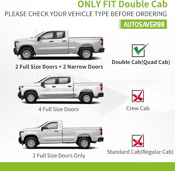AUTOSAVER88 6.5" Running Boards Compatible with 2019-2025 Chevy Silverado/GMC Sierra 1500, 2020-2025 2500HD 3500HD Extended/Double Cab, Chrome Side Step Nerf Bars