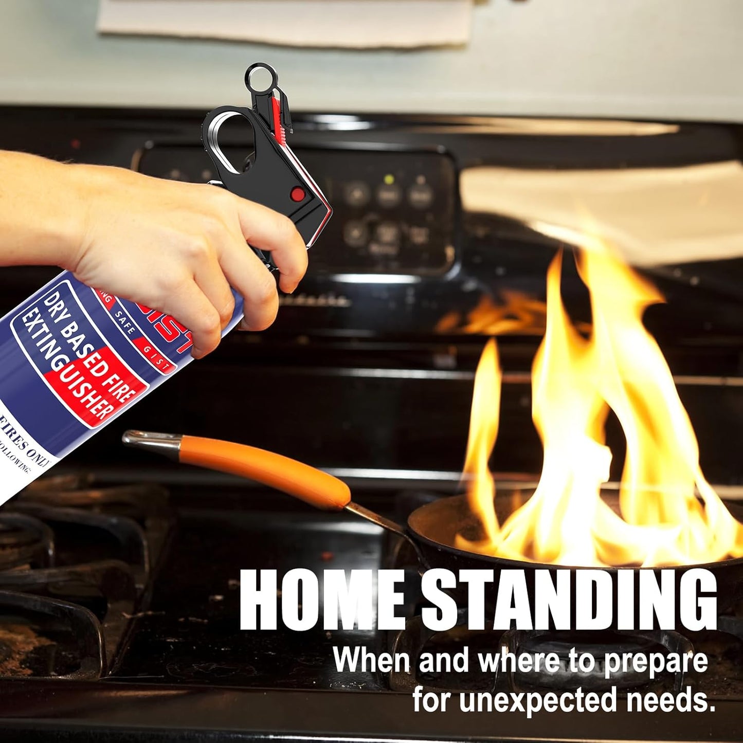 Fire Extinguisher for Home & Vehicle - 600g Fire Extinguisher | Grease & Electrical Fire Extinguisher for Kitchen, Car, Portable (1-Pack)