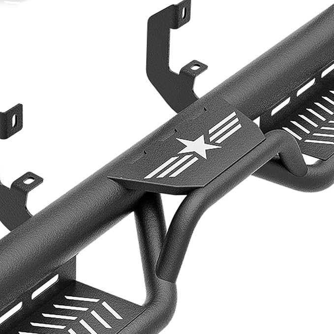 Three Raised Steps Running Boards Compatible with 2019-2025 Chevy Silverado & GMC Sierra 1500, 2020-2025 Chevrolet Silverado/Sierra 2500 3500 HD Crew Cab Side Step (Excl 2019 1500 LD/Limited)