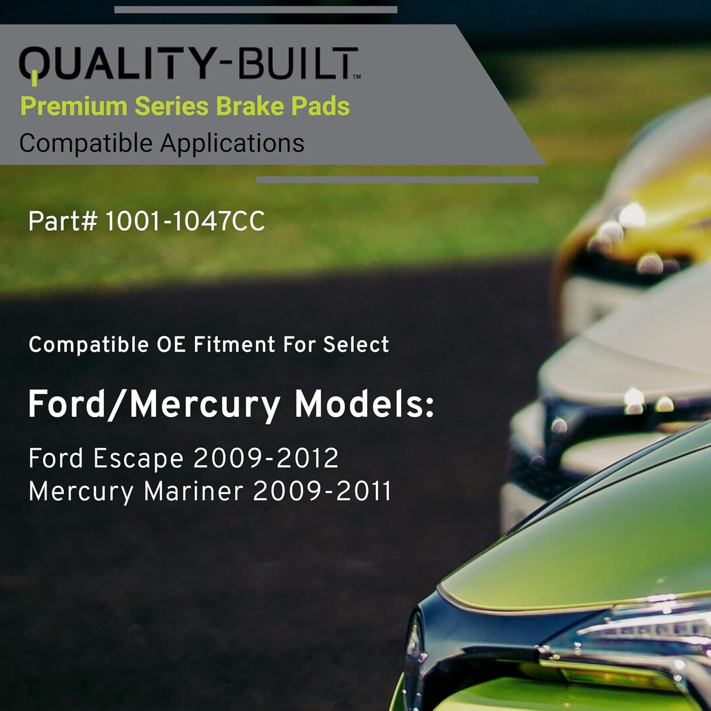 Premium Ceramic Front Brake Pads (1001-1047CC) Compatible with Ford Escape 2009-2012, Mercury Mariner 2009-2011