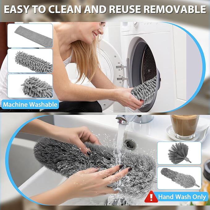 THINKWORK Car Cleaning Kit, Car Interior Detailing Kit with High Power Handheld Vacuum Cordless, Microfiber Duster for Cleaning Ceiling Fan Home, Complete Auto Accessories for Men, Women Gift