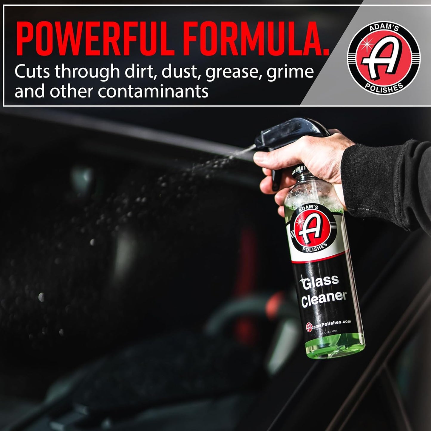 Adam's Polishes Glass Cleaner - Car Window Cleaner | Car Wash All-Natural Streak Free Formula For Car Cleaning | Safe On Tinted & Non-Tinted Glass | Won’t Strip Car Wax or Paint Protection