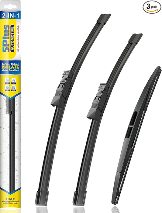 5 PLUS® Silicone Windshield Wiper Blades Replacement for 2023-2018 SUBARU Crosstrek 2023-2017 Impreza Wiper Blades(Set of 3),Automotive Replacement Windshield Wiper Blades-26"/16"/12"