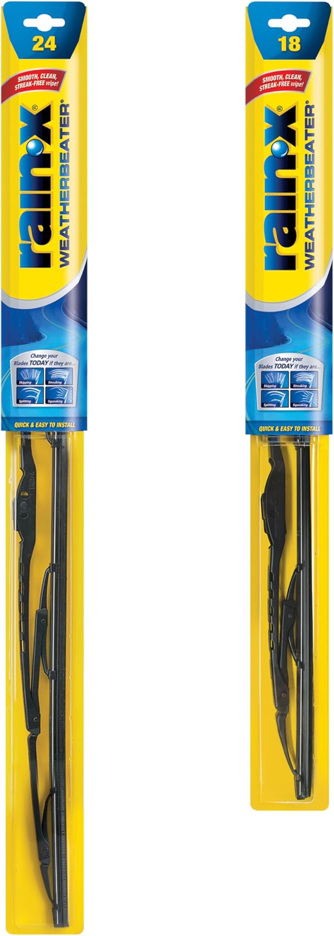 Rain-X 820148 WeatherBeater Wiper Blades, 24" and 18" Windshield Wipers, Automotive Replacement Windshield Wiper Blades That Meet Or Exceed OEM Quality And Durability Standards, (Set of 2)