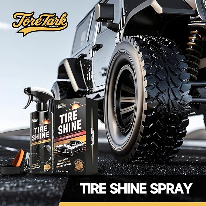 Tire Shine Spray,16OZ Durable Wet Tire Dressing,No Sling/Non-Greasy for Black Tire/Wheel, Long Lasting UV Protection for Car, Truck & SUV Easy to Apply