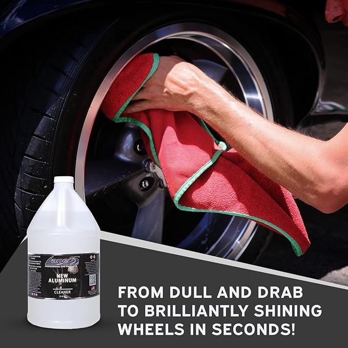 LANE'S New Aluminum Car Wheel Cleaner | Acid Rim Cleaner and Brightener | Brake Dust, Oxidation & Rust Remover for Motorcycles, Cars, Trucks | Shines & Eliminates Hard Scrubbing | 1 Gallon, 2 Pack