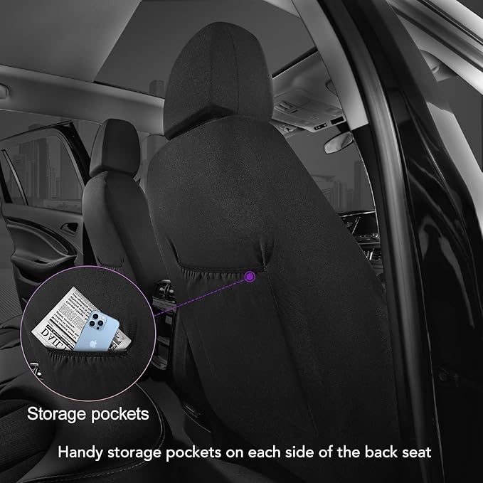 Road Comforts Car Seat Cover, Leather Full Set Car Seat Cover, Automotive Interior Seat Covers, Universal Fit for Most Cars, SUVs, Trucks, and Vans, Airbag Compatible (Purple)