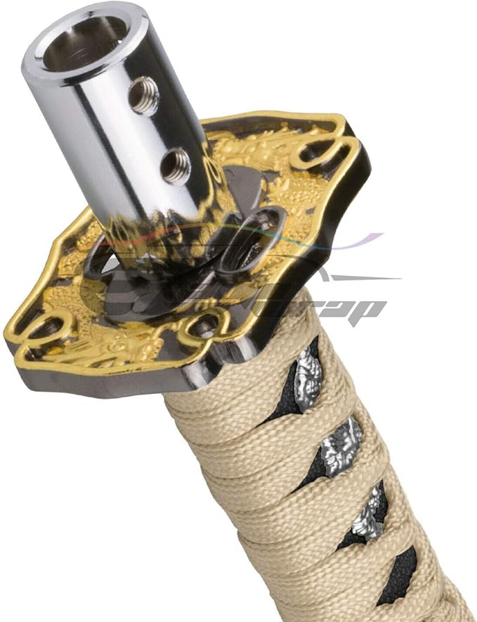 EZAUTO WRAP 10cm Gold Black Shift Knob Samurai Sword Alloy Katana with Adapter Universal