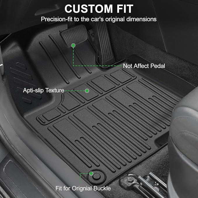 Floor Mats Custom Fit for Kia Sportage 2023 2024 2025 2026, TPE All Weather Protection Car mat Front & 2nd Row Black Automotive Liners & 4 Door Sill Guards Accessories