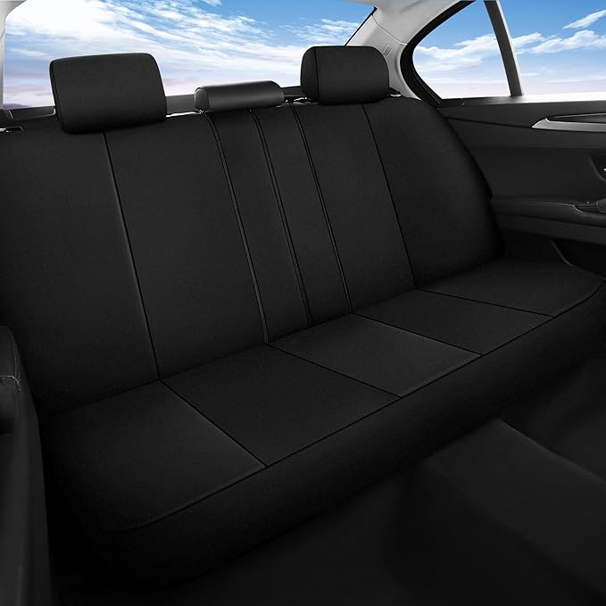 Pariitadin Waterproof Car Seat Covers Full Set, Neoprene Seat Covers for Cars, Universal Fit Interior Covers for Most Cars Sedan Van Truck SUV(Black)